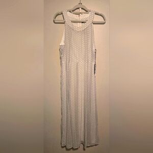 Elegant Gray And White Polka Dit Sleeveless Dress Tommy Hilfiger